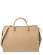 Burberry Banwell Medium Leather Beige Satchel Bag