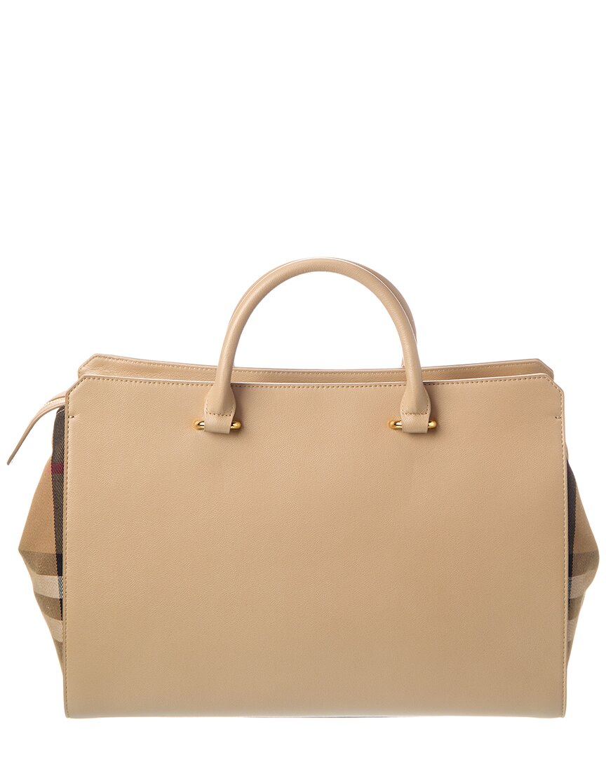 Burberry Banwell Medium Leather Beige Satchel Bag