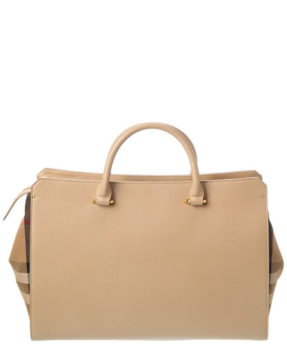 Burberry Banwell Medium Leather Beige Satchel Bag