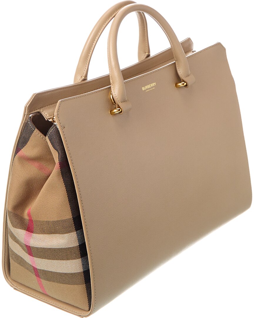 Burberry Banwell Medium Leather Beige Satchel Bag