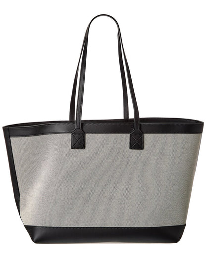 Burberry Logo SIZE Leather Black Tote Bag