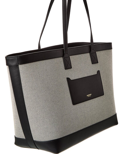 Burberry Logo SIZE Leather Black Tote Bag