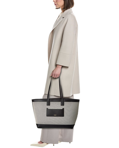 Burberry Logo SIZE Leather Black Tote Bag