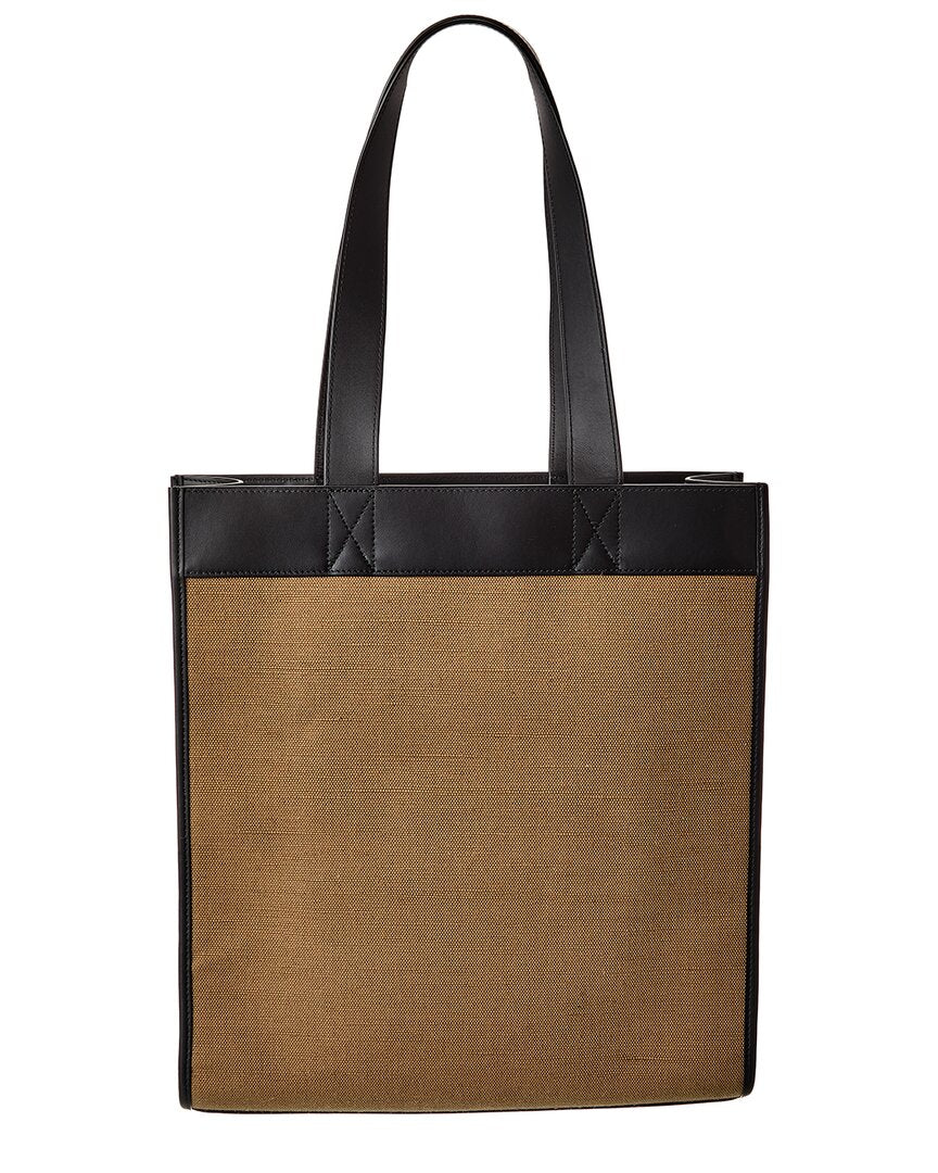 Burberry Logo SIZE Leather Brown Tote Bag