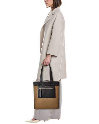 Burberry Logo SIZE Leather Brown Tote Bag