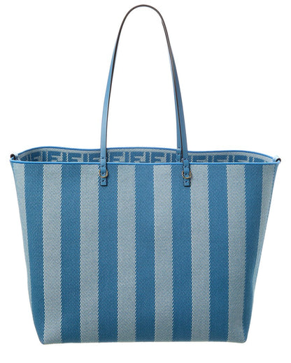 Fendi Roll Large Ff Canvas & Leather Tote Rovelle Bags
