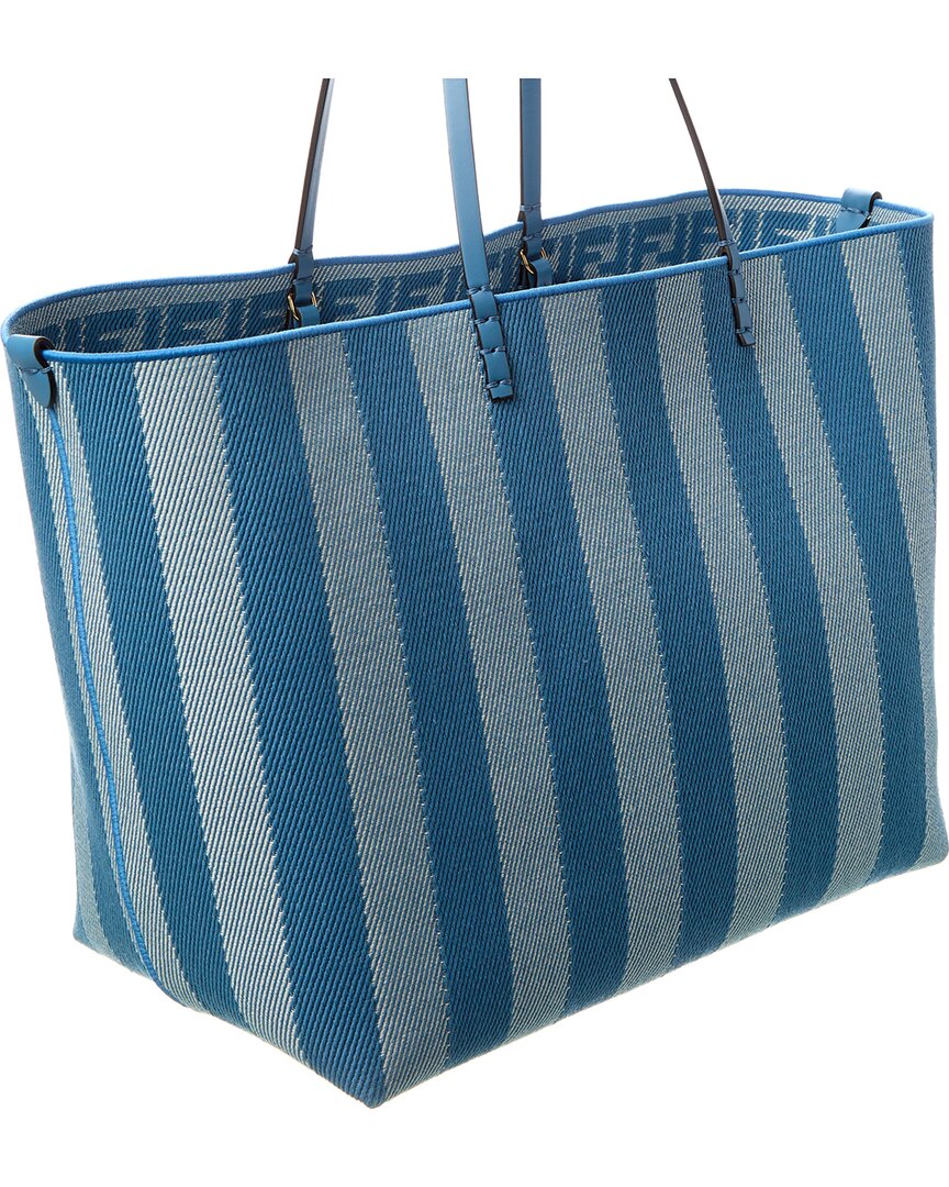 Fendi Roll Large Ff Canvas & Leather Tote Rovelle Bags