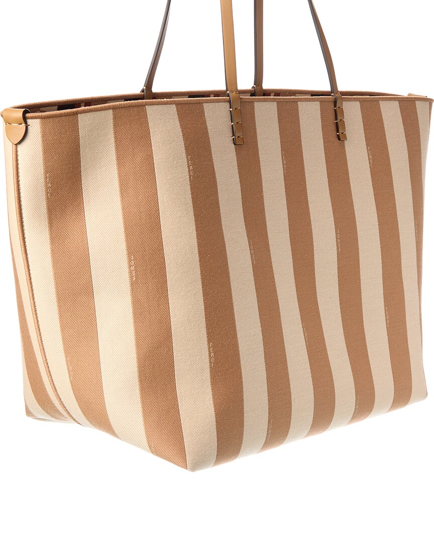 Fendi Roll Large Canvas & Leather Tote Rovelle Bags