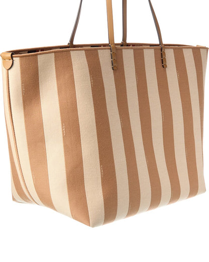 Fendi Roll Large Canvas & Leather Tote Rovelle Bags