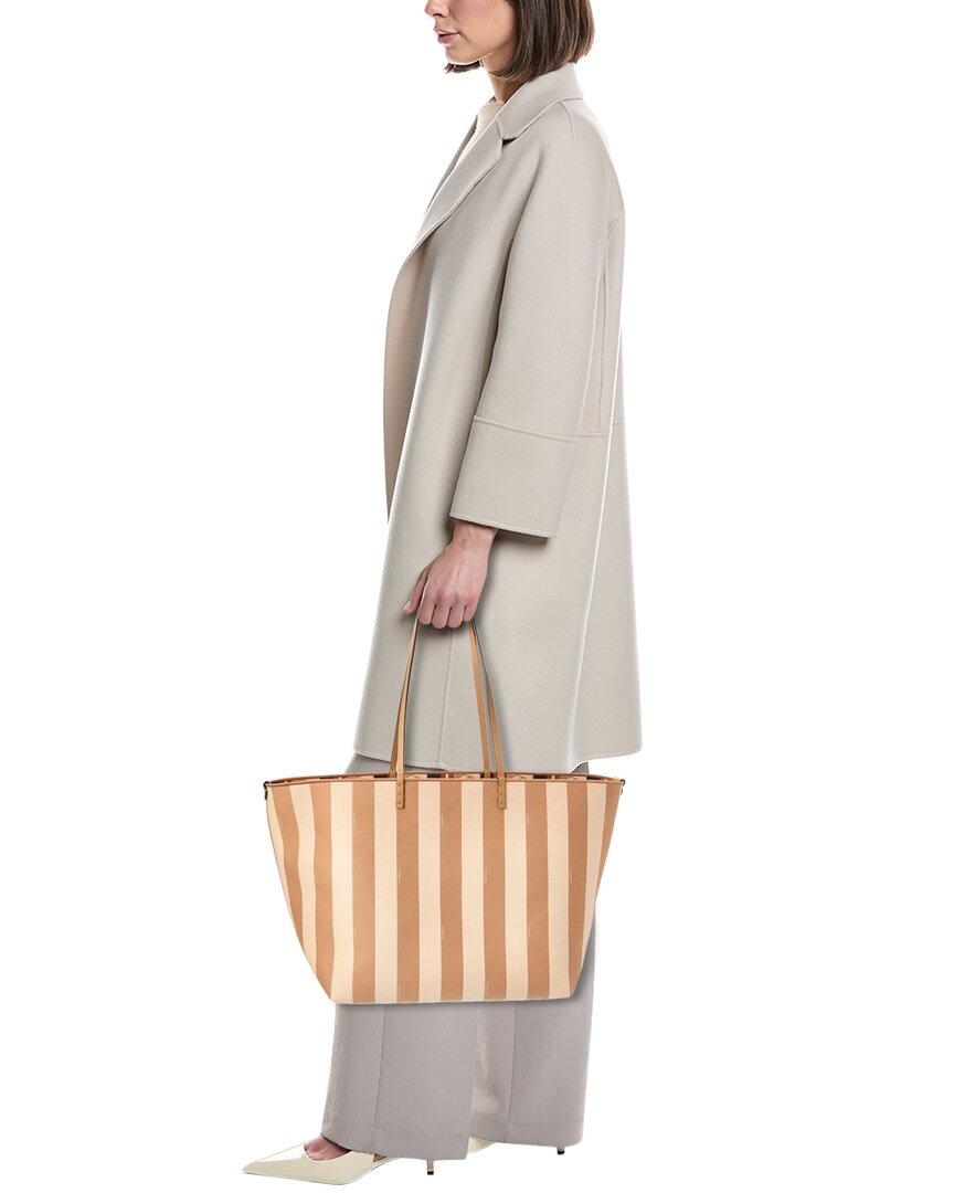 Fendi Roll Large Canvas & Leather Tote Rovelle Bags