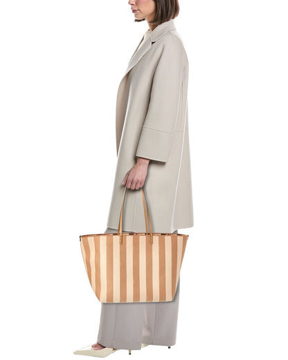 Fendi Roll Large Canvas & Leather Tote Rovelle Bags