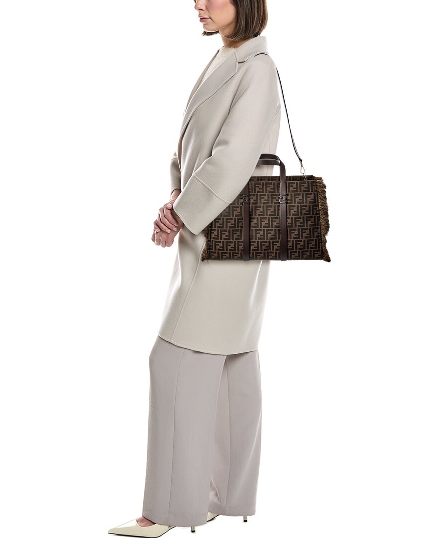 Fendi Summer Ff Jacquard & Leather Tote Rovelle Bags