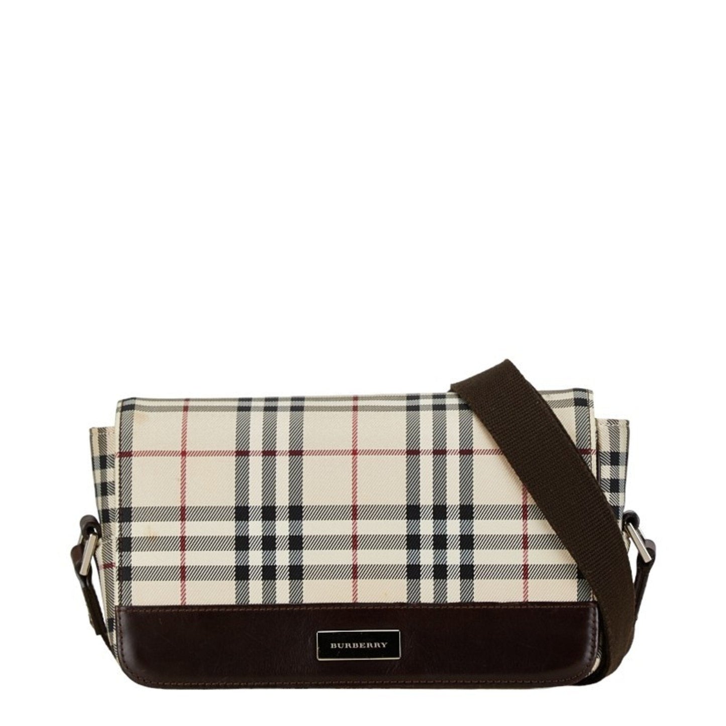 Burberry Nova Brand Canvas White Shoulder Bag Style 42