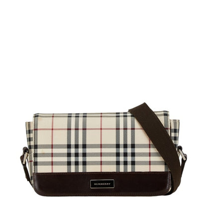 Burberry Nova Brand Canvas White Shoulder Bag Style 42