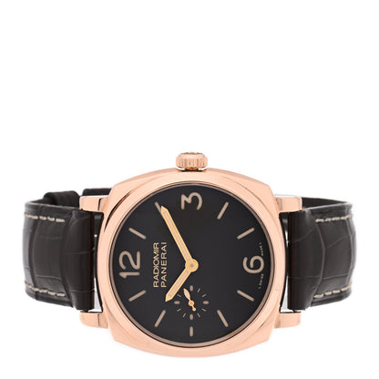 18K Rose Gold Alligator 42mm Radiomir 1940 ORO Rosso Manual Winding Watch Brown PAM00513