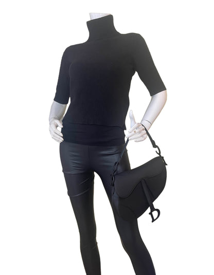Christian Dior Black On Black Ultramatte Calfskin Leather Saddle Bag Rovelle Bags