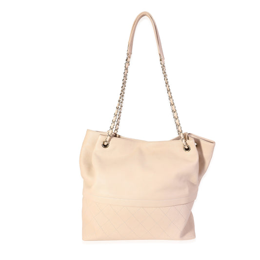 Chanel Quilted Calfskin Beige Tote Rovelle Bags