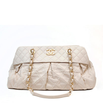 Chanel Beige Quilted Lambskin Day Tote w/ Gold Hardware Rovelle Bags