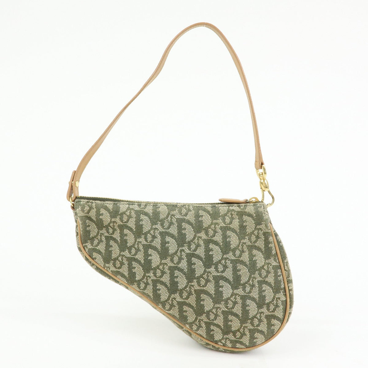 Christian Dior Saddle Trotter Jacquard Leather Hand Bag Green Rovelle Bags