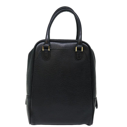Burberry Logo Brand Leather Black Handbag