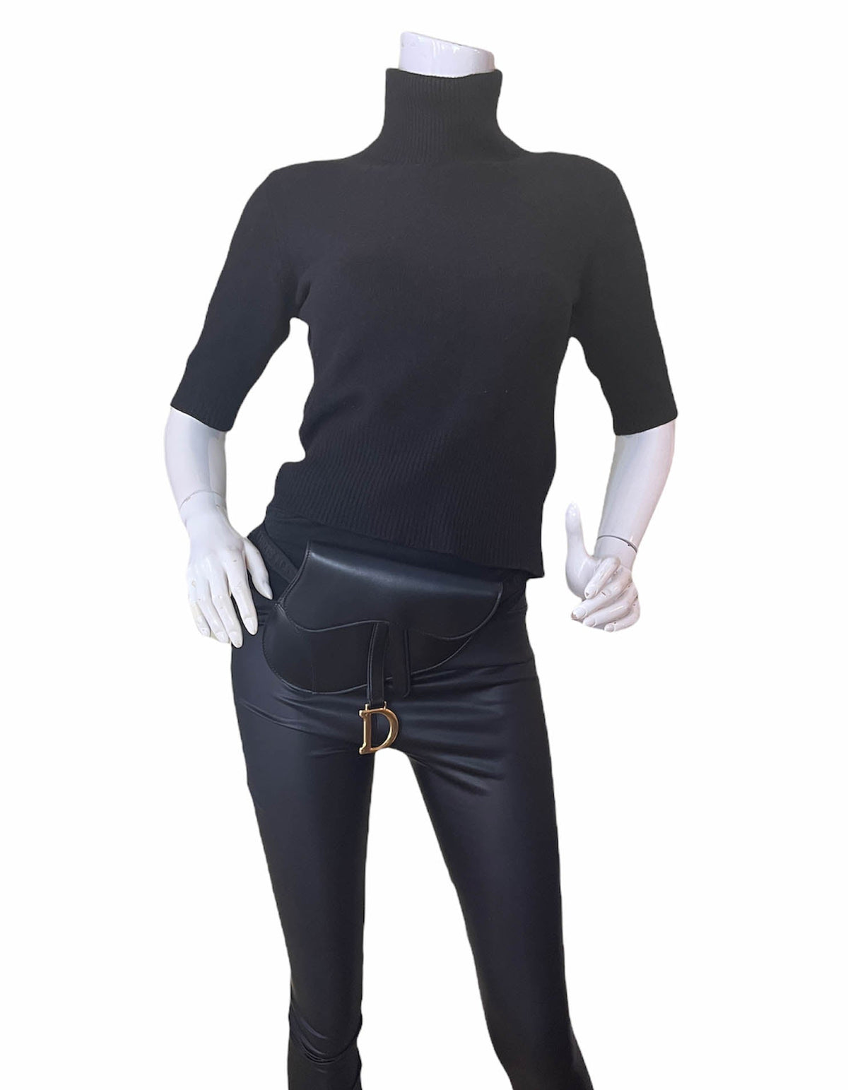 Christian Dior Black Leather Saddle Pouch Belt Bag Rovelle Bags