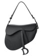 Christian Dior Black On Black Ultramatte Calfskin Leather Saddle Bag Rovelle Bags