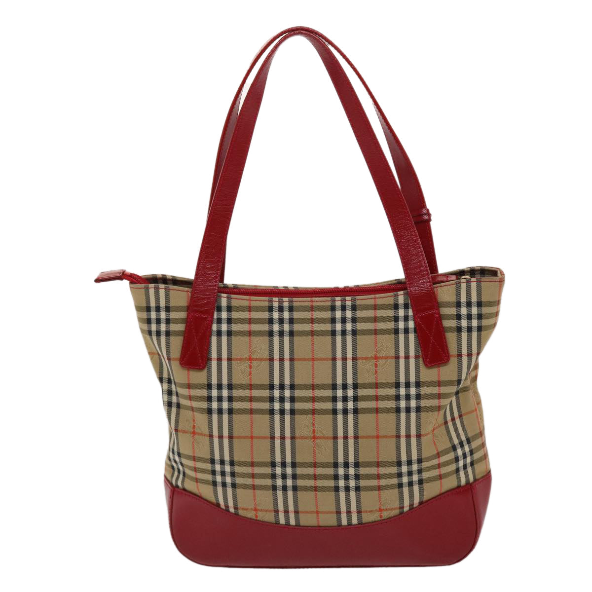 Burberry Haymarket Brand Canvas White Shoulder Bag