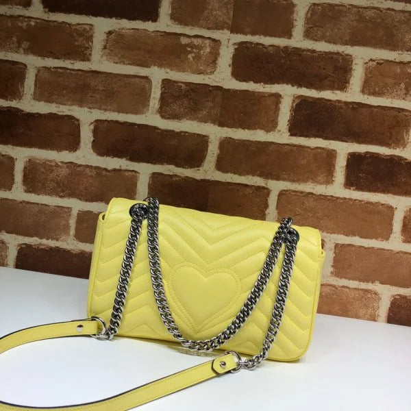 Gucci GG Marmont Matelass茅 Shoulder Bag Yellow