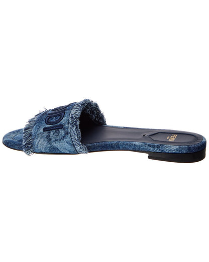 Fendi Sunshine Denim Sandal, 37.5, Blue Rovelle Bags