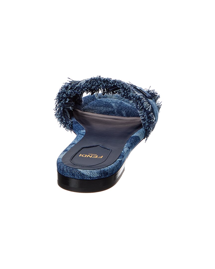 Fendi Sunshine Denim Sandal, 37.5, Blue Rovelle Bags