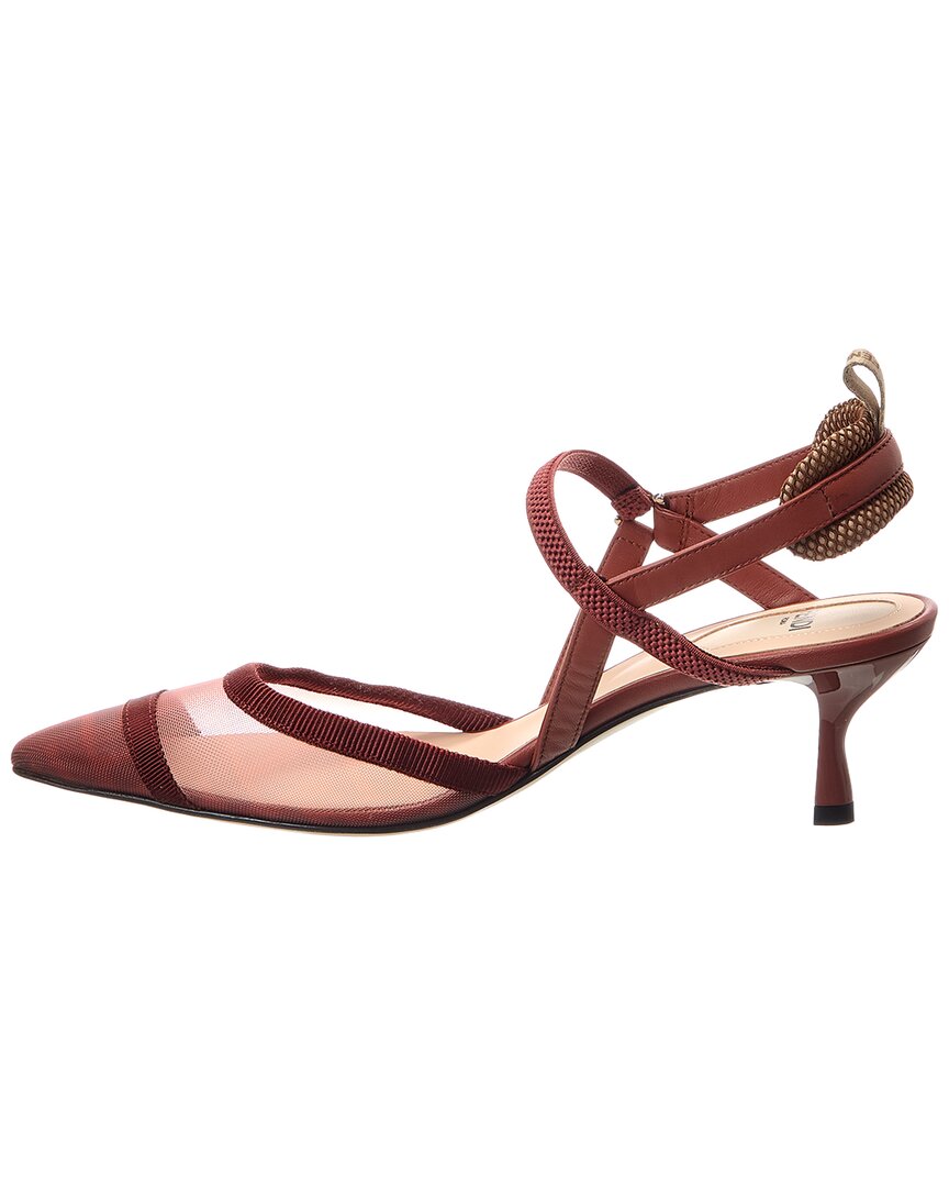 Fendi Colibri Lite Ff Mesh & Leather Slingback Pump Rovelle Bags