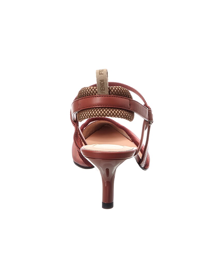 Fendi Colibri Lite Ff Mesh & Leather Slingback Pump Rovelle Bags