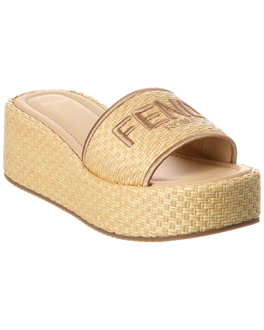Fendi Sunshine Raffia Platform Sandal Rovelle Bags