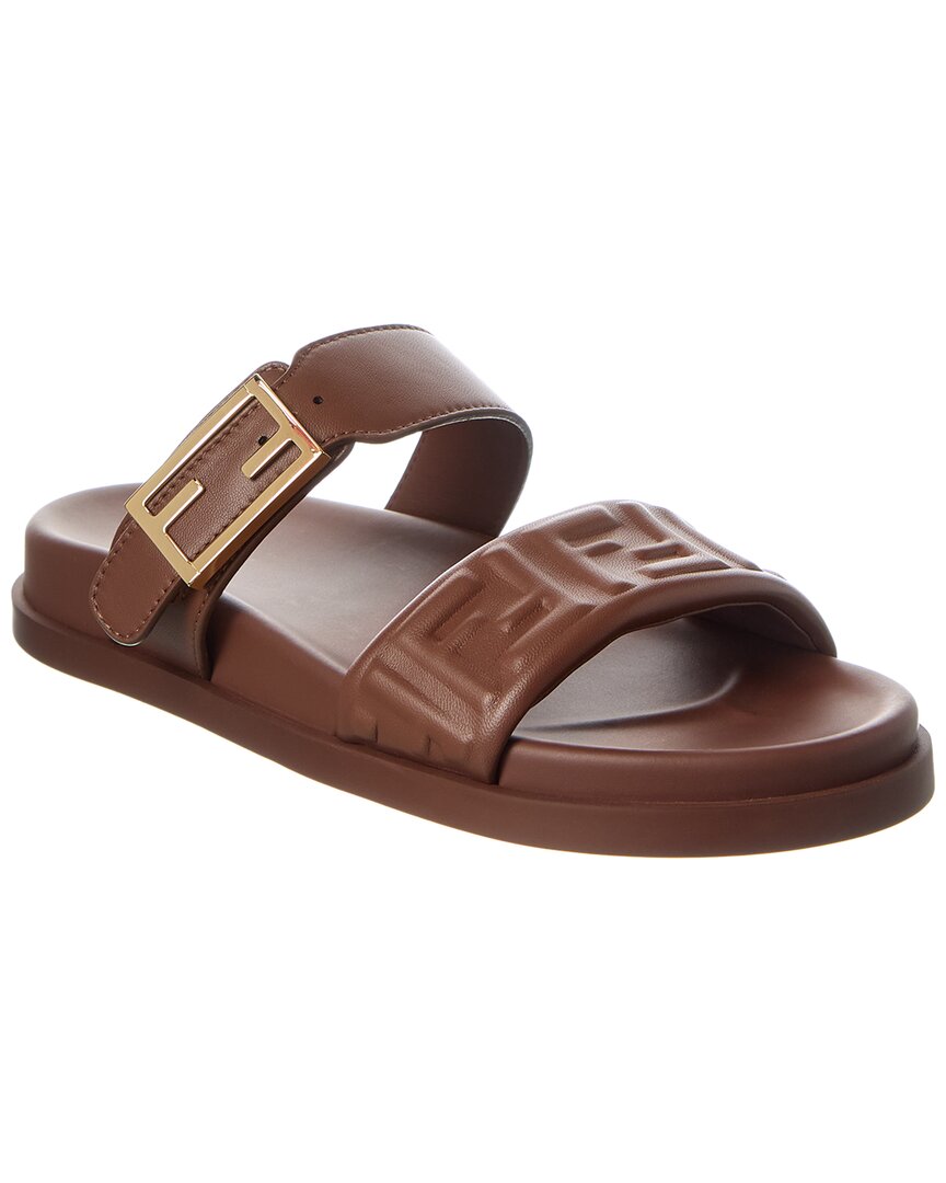 Fendi Feel Ff Leather Sandal Rovelle Bags