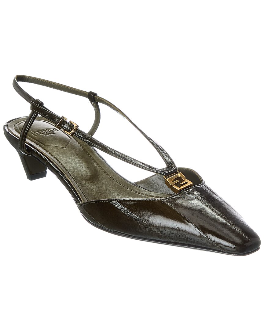 Fendi Ffold Leather Slingback Pump Rovelle Bags