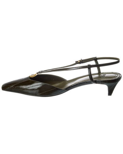 Fendi Ffold Leather Slingback Pump Rovelle Bags
