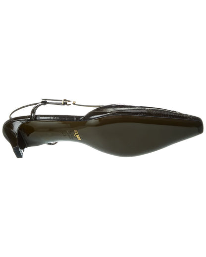 Fendi Ffold Leather Slingback Pump Rovelle Bags