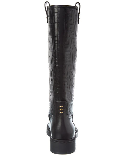 Fendi Filo Ff Leather Knee-High Boot Rovelle Bags