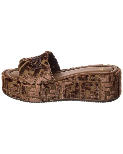 Fendi Sunshine Velvet Platform Sandal Rovelle Bags