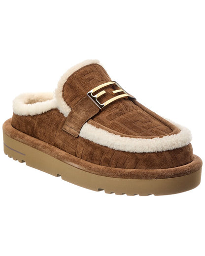 Fendi Apres Ff Suede & Shearling Mule Rovelle Bags