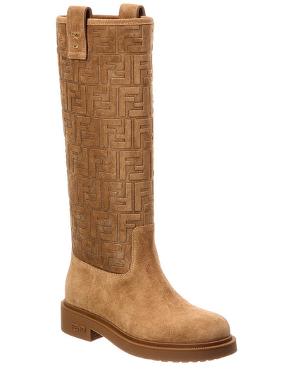 Fendi Filo Ff Suede Knee-High Boot Rovelle Bags