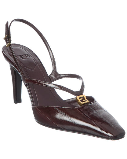 Fendi Ffold Leather Slingback Pump Rovelle Bags