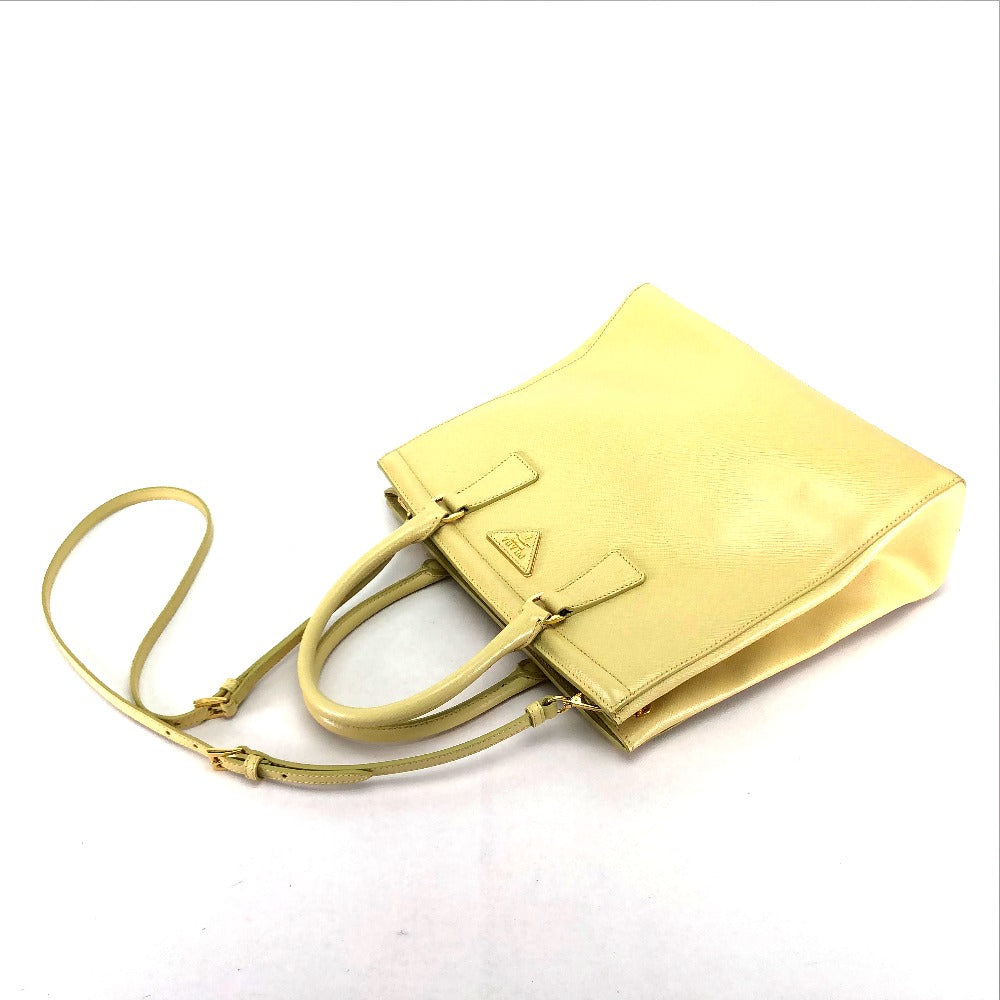 Prada Handbag B2411M Safiano Leather Yellow Shoulder Bag Women Rovelle Bags