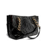 Chanel Black Patent Leather Perforated CC Tote Rovelle Bags