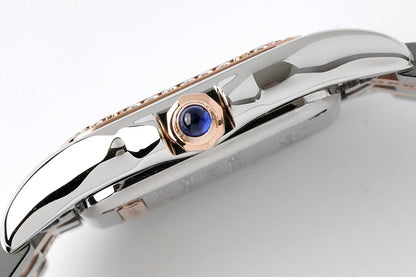 PANTHERE DE CARTIE 22MM QUARTZ ROSE GOLD STEEL WHITE DIAL