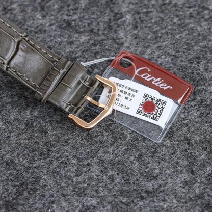 SANTOS DUMONT LADY PINK GOLD CASE CROCODILE STRAP