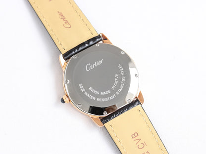 RONDE SOLO PINK GOLD BLACK LEATHER