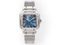 SANTOS LADY 35.1MM STEEL CASE BLUE DIAL DIAMOND BEZEL
