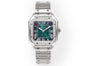 SANTOS LADY 35.1MM STEEL CASE DEEP GREEN DIAL DIAMOND BEZEL