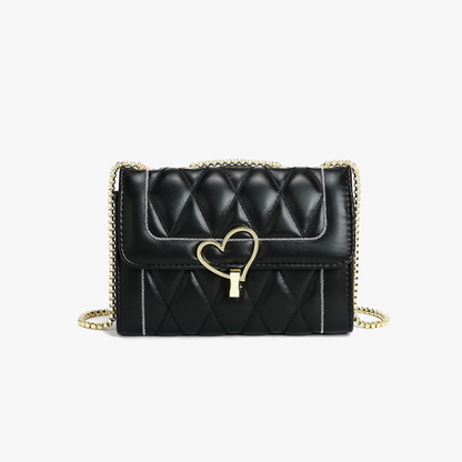 Chanel Bags Women Bag Winter Online Influencer Diamond Chain Metal Heart Shoulder Messenger Bag Rovelle Bags